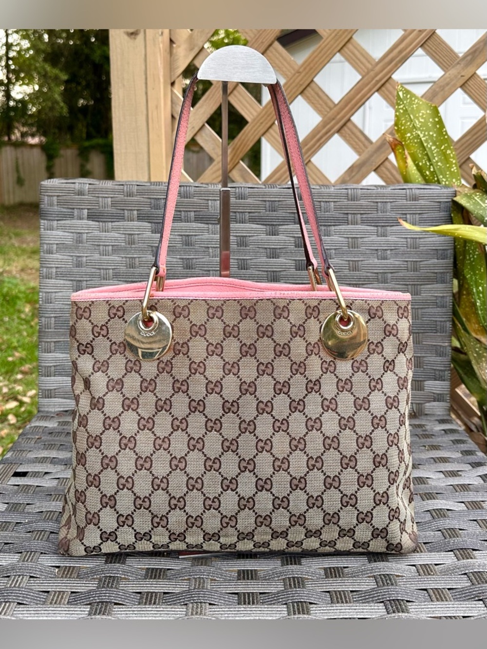 🩷Fixer Special! Gucci Monogram Canvas Eclipse Tote